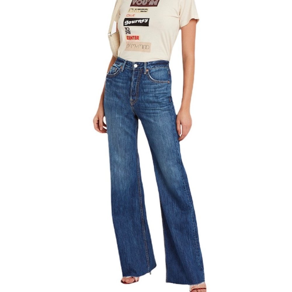 GRLFRND Carla High Rise Bell Bottom Jeans In Viva Forever 29